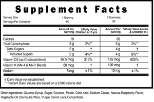 Integratore Naturale per la Salute dei Bambini K2D3 Gommose Calcio Fosforo Magnesio 60 Pezzi per Supporto alla Salute e al Sistema Immunitario - Product Image 4