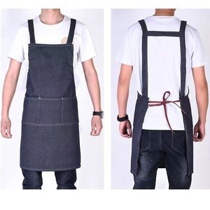 Tablier de cuisine professionnel en jean pour femme 2025 OEM, réglable, avec logo personnalisé, pour chef <span class=keywords><strong>cuisinier</strong></span> - Product Image 2