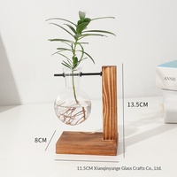 Vase hydroponique créatif transparent pour la culture aquatique de roses vertes, en verre, design simple et moderne pour la maison