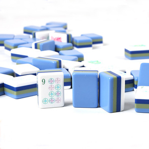 Blue Pink Red Green Purple Yellow Modern Mahjong Tiles Chinese Style <b>Entertainment</b> Party Mahjong Game Set - Product Image 1
