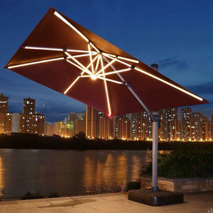 3*4m Solar Light Heavy Lamp Bead Umbrella <strong>Parasol</strong> for Outdoor Cafe Shop Restaurants and Hotels Round Square <strong>Rectangular</strong> Design - Product Image 1