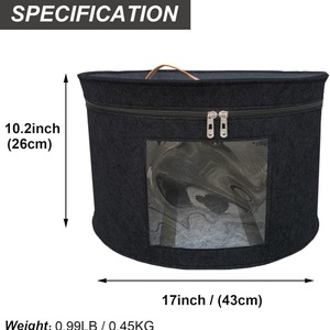 Boîte de rangement ronde en feutre avec couvercle, organisateur de vêtements pliable de grande capacité pour les voyages et la maison - Product Image 2