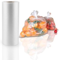 Biologisch afbreekbare PLA transparante plastic zakken met platte rand, voor salades, taarten, fruit, groenten, noedels en voedselverpakkingen.