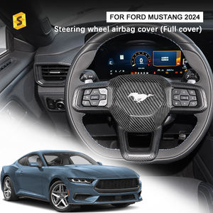 ShaSha dekorasi roda kemudi mobil serat karbon asli kering untuk Ford Mustang S650 GT 2024 Aksesori Interior - Product Image 3