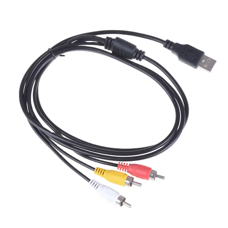 Hot Bán USB Để RCA Cable AV Tín Hiệu Kỹ Thuật Số 3RCA Chuyển Đổi Cáp Cho TV VHS VCR DVD