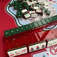 Tuiles de Mahjong rétro « Dear Santa » : ensemble de tuiles de Mahjong de Noël en acrylique de luxe, 160 tuiles de Mahjong américaines