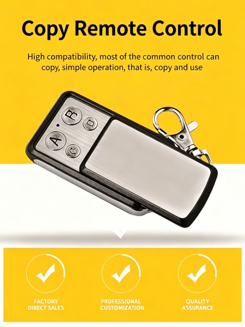 433 Super Strong Copy Wireless Remote Control Metal Sliding Cover Garage Door Universal Quick Copy Remote Control Car Key