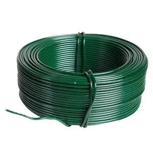 wholesale Tightly packing 1kg roll green PVC coated wire plastic coating wire vinyl coated wire