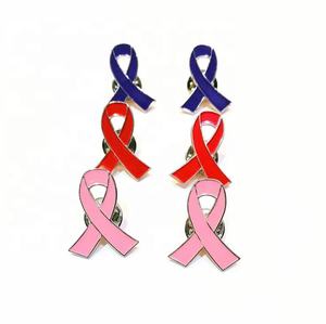 Lencana Emblem Enamel Lunak Custom dengan Cap, Promosi Pita Kesadaran Kanker Payudara Warna Pink Ungu Merah, Bros Pin <span class=keywords><strong>HIV</strong></span> <span class=keywords><strong>AIDS</strong></span> - Product Image 2