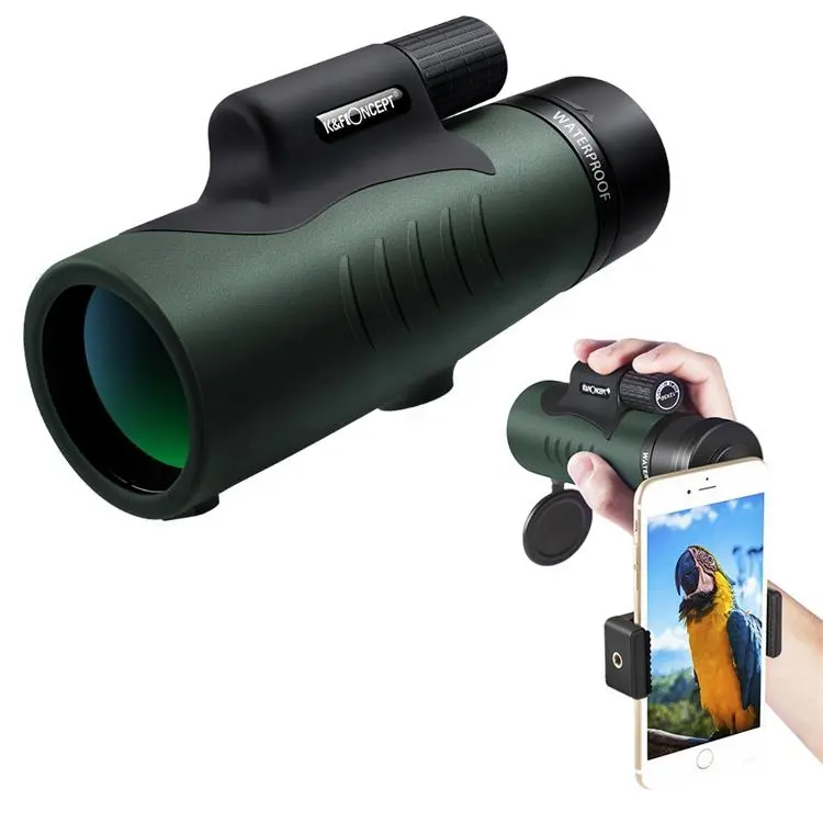 12*50 binoculars K&F Concept waterproof outdoor monocular telescope with phone holder