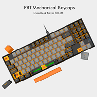 TKL-Teclado mecánico para juegos de ordenador, interruptor rojo, retroiluminación LED, con cable, novedad