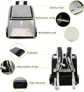 <span class=keywords><strong>Sac</strong></span> à <span class=keywords><strong>dos</strong></span> de <span class=keywords><strong>transport</strong></span> pour animaux de compagnie OEM Hiking Traveler Bubble, pour chats et chiens, approuvé par les compagnies <span class=keywords><strong>a</strong></span>ériennes, respirant, fermeture éclair, motif rayé - Product Image 5