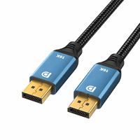 Câble DP 2.1 80 Gbps 16K 60 Hz avec gaine en nylon tressé plaqué or pour moniteur