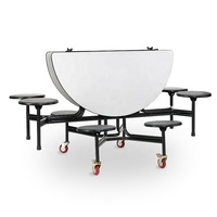 Table de cantine, mobilier scolaire, ensemble de table à manger ronde 8 places, tables et chaises pliantes modernes