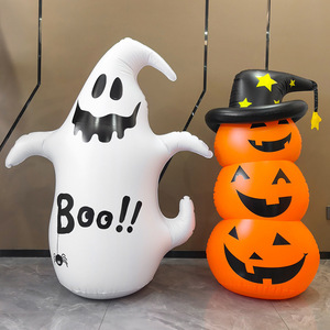 Inflatable Halloween Ghost And Pumpkin Yard Decor 110X68Cm Outdoor Party Decoration For Holiday Festive Atmosphere - Product Image 1