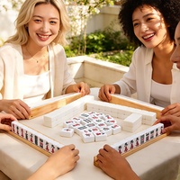 Tapis de jeu flottant pliable de luxe en acrylique style jade Oh My American Mahjong pour les rassemblements de dames et de messieurs