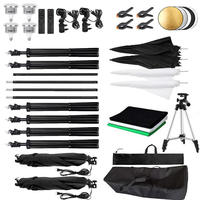 Kit d'éclairage photo professionnel en alliage d'aluminium avec boîte à lumière LED de qualité supérieure, support de toile de fond 2 x 3 m pour diffusion en direct et éclairage d'appoint