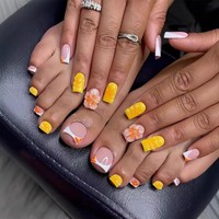Juego de Uñas Acrílicas con Diseño de Diamantes de Imitación, Lujosas y Largas, para Manos y Pies, Ideales para Fiestas