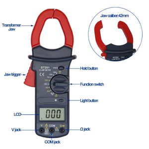 Máy Đo Kẹp Điện Tử Cầm Tay DT201, Máy Đo Vạn Năng Điện Áp AC/<span class=keywords><strong>DC</strong></span> Cầm Tay Kỹ Thuật Số - Product Image 2