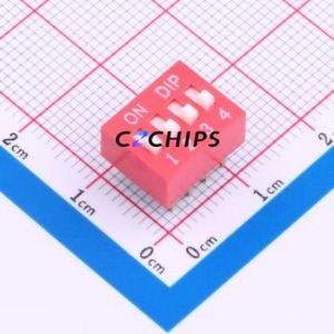 2.54-4P CJPB-H DIP Switch Through hole Component (THT) Switch Flat Toggle, Raised Type Single Pole Single Throw 4 PC Pin - Product Image 1