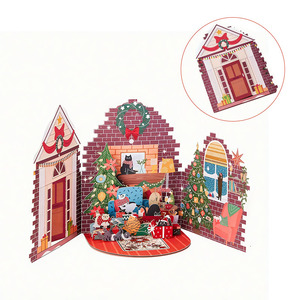 Wholesale Laser Cut Recycled Art <b>Paper</b> Elegant 3D Pop-Up Christmas Greeting Cards for Festival - Product Image 1