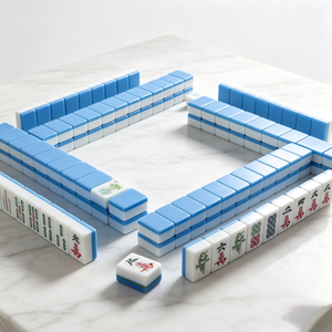 Tuiles de Mahjong Américaines en Acrylique à Quatre Couches, Design Bleu Ciel Personnalisé, Luxe Moderne pour Fêtes Familiales et Divertissement - Product Image 1