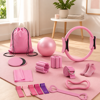 Ensemble d'équipements de Pilates et de yoga Numbwin, kit de 18 pièces, boule de résistance, poids pour poignets, bandes de résistance, matériau PVC, fabriqué en Chine, modèle JH6216
