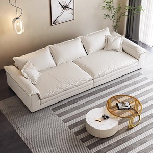 Canapé en cuir style italien moderne, anti-griffures pour chat, double coussin, 3-4 places, pour salon grand ou petit - Product Image 3