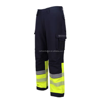 Pantalon cargo pour homme ignifuge et antistatique, 98% coton, 2% élasthanne, avec poches latérales, bande réfléchissante argentée haute visibilité