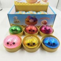 Jouet Squishy Pailleté en Forme de Chignon avec Étui de Transport, Pack Surprise, Jouet à Presser Adorable pour Cadeaux d'Anniversaire, Fêtes et Articles de Fête