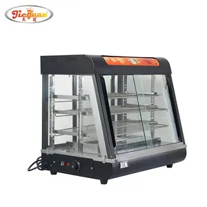 Commerciële Fastfood Industriële Tafelblad Glazen Warmer Display Showcase/Voedselwarmer Display