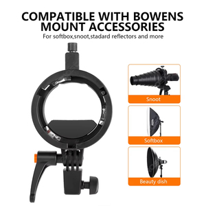 Support Pro <span class=keywords><strong>Godox</strong></span> Type S pour Flash Speedlite <span class=keywords><strong>Yongnuo</strong></span>/Nissin/Metz, Monture Bowens, en Alliage d'Aluminium, Moule Privé, pour Diffusion en Direct - Product Image 5