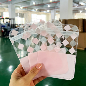 Thời trang màu hồng dây kéo túi đồ trang sức phụ kiện nhựa trong suốt bao bì túi - Product Image 1