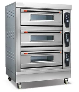 Hot Selling Commercial Gas Electric Three Deck Nine Tray Bakery Equipment Bread Pizza Baking Ovens
