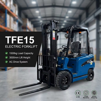 TITAN TFE-15 Kleiner Elektrostapler 1,5 Tonnen Blei-Säure/Lithium-Ionen-Batterie Vollgummireifen CE-Zertifiziert Geräuscharmes Design Leiser Betrieb