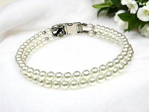 Collar Durável Diário Luxo Casamento Cão Jóias Fantasia Cão Trela Personalizado-Sized Leash-Safe Cão Pérola Colar Frisado - Product Image 5