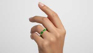 Anillo de Boda de Oro de 18 Quilates con Diamantes Naturales Esmaltados para Mujer, para Fiesta de Compromiso - Product Image 3