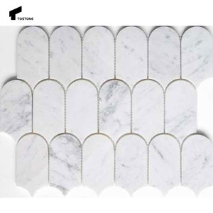 Tostone popolare <span class=keywords><strong>piastrelle</strong></span> di mosaico ovale in <span class=keywords><strong>marmo</strong></span> lilla bianco naturale lucido <span class=keywords><strong>per</strong></span> il Design moderno del pavimento della parete della <span class=keywords><strong>cucina</strong></span> del bagno - Product Image 2