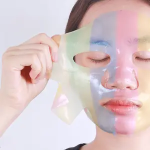 Top Selling Rainbow Design Brightening Custom Color hydrating face sheet Mask Collagen Jelly Korean Face Sheet Mask