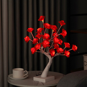 Adorno de lámpara, lámpara de abedul, árbol de rosas, decoración de sala de estar, lámpara de Decoración de mesa, regalo Uionen 2190 - Product Image 6