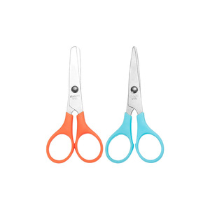Children's Craft Scissors Stainless Steel Blue <b>Orange</b> Straight And Curved Head <b>Paper</b> Cutting Diy Home Use - Product Image 3