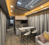 Maison conteneur capsule spatiale en acier de 20 et 40 pieds, couleur personnalisée, maisons préfabriquées de luxe avec salle de bain, bureau portable, boutique, hôtel