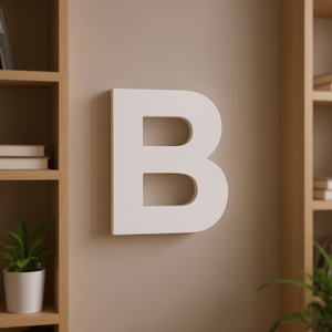 Wooden Letter B White 3D <b>Wall</b> <b>Decor</b> For Home Office <b>Decor</b> - Product Image 3