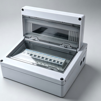Boîte de distribution extérieure à double couche transparente avec couvercle rabattable, modèle HT, 110V 20A, 8 prises, boîte de jonction électrique étanche