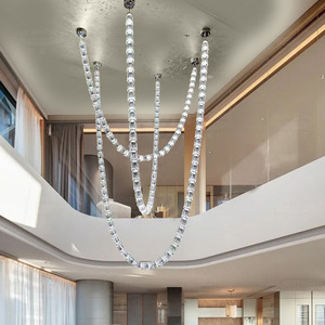 Lampadario a sospensione di design nordico a forma di calice di vino lungo per scale, hotel, ville, hall, corridoi e bar - Product Image 5