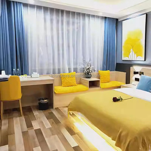 Ensemble de meubles de chambre à coucher pour appartement studio, économique et de qualité commerciale, comprenant un cadre de lit en bois massif, une console TV, une table de chevet, un canapé et une table d'appoint - Product Image 6