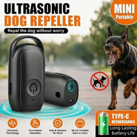 Répulsif Canin Ultrasonique Portable Rechargeable avec Trou de Suspension pour la Marche, la Randonnée et l'Entraînement - Dispositif Anti-Aboiement Portatif avec Porte-clés