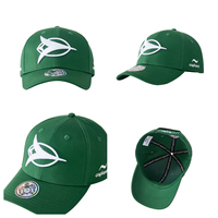Casquette de baseball brodée 3D personnalisée, verte, à fermeture snapback, 6 panneaux, en sergé de coton, unisexe, toutes saisons, 58-60 cm, pour les fans de l'équipe