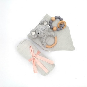 Conejo de peluche <span class=keywords><strong>Natural</strong></span> para bebé, juguete de algodón de ganchillo, <span class=keywords><strong>mordedor</strong></span> de conejo de ganchillo, venta al por mayor - Product Image 2