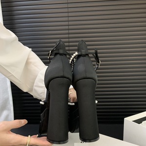 Nouvelles Chaussures de Soirée en Soie à Plateforme avec Bride Cheville et Perles, Style 2024, Talons Hauts de 15 cm pour Femmes - Product Image 3